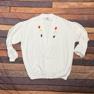 Vintage Golf Golfer Cardigan Pullover Jumper Button Up Sweatshirt